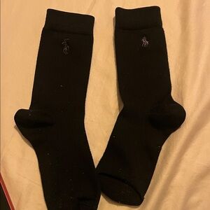 Ralph Lauren Men's Black Dress Socks with Logo
